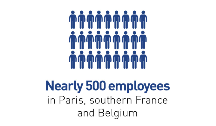Nearly 500 employees in Paris, southern France and Belgium