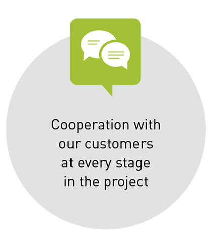 Cooperation with our customers at every stage in the project