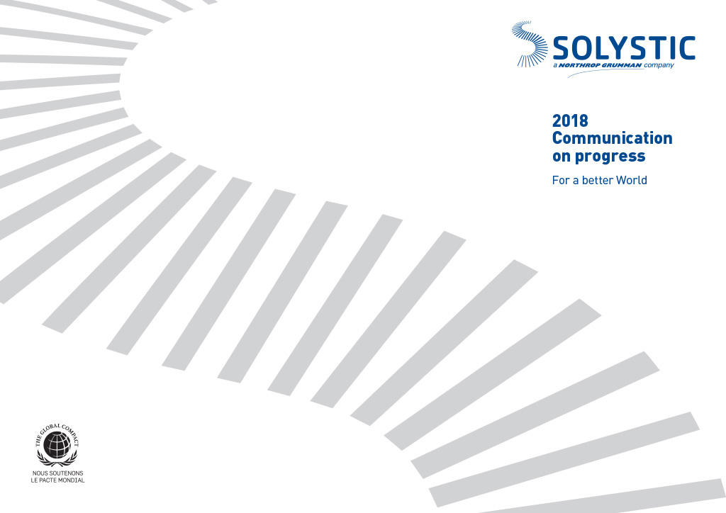 SOLYSTIC - Communication On Progress 2018