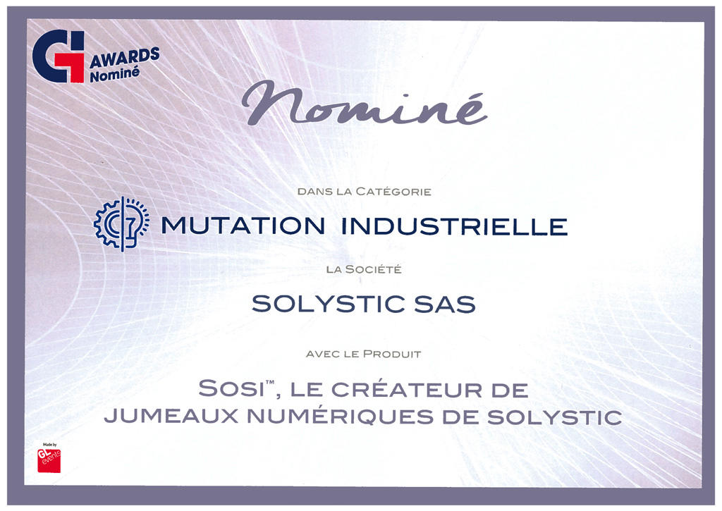 SOLYSTIC nominee by Global Industrie 2019